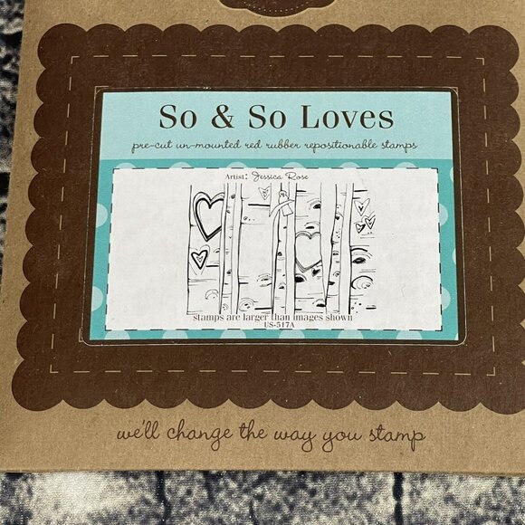 Unity Stamp Company SO & SO LOVE Stamp US-517A Heart Carved Trees - Picture 3 of 8